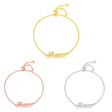 Personalized Name Bracelet Old English Letter Adjustable Chain