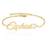 Personalized Name Bracelet for Women - Custom Heart Charm Jewelry