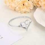 Personalized Mother Bracelet with 6 Birthstones Engraved Cross & Heart
