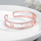 Custom Name Bracelet Diamond Butterfly Bangle Zircon Jewelry for Women