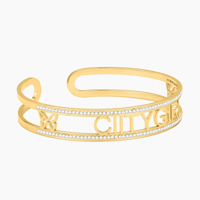Custom Name Bracelet Diamond Butterfly Bangle Zircon Jewelry for Women