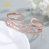 Custom Name Bracelet Diamond Butterfly Bangle Zircon Jewelry for Women