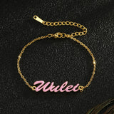 Personalized Name Bracelets 18K Letter Chain Bangle
