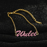 Personalized Name Bracelets 18K Letter Chain Bangle