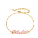 Personalized Name Bracelets 18K Letter Chain Bangle