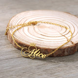Personalized Name Bracelets Stainless Steel Charm Crown Bracelet Bangle