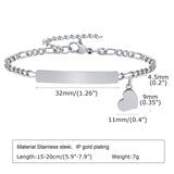 Personalized Heart Engrave ID Bracelet for Women