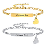 Personalized Heart Engrave ID Bracelet for Women