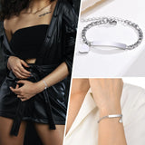 Personalized Heart Engrave ID Bracelet for Women