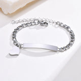 Personalized Heart Engrave ID Bracelet for Women
