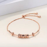 Custom Name Bracelet for Women - Personalized Snake Chain with Engraved Beads