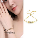 Custom Name Bracelet for Women - Personalized Snake Chain with Engraved Beads