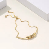 Custom Name Bracelet for Women - Personalized Snake Chain with Engraved Beads