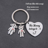 Personalized Family Keychain Mom Gift Child Pendant Keyring