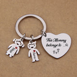 Personalized Family Keychain Mom Gift Child Pendant Keyring