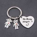 Personalized Family Keychain Mom Gift Child Pendant Keyring