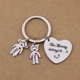 Personalized Family Keychain Mom Gift Child Pendant Keyring