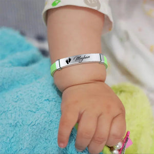 Personalized Child ID Bracelet, Engraved Silicone Wristband