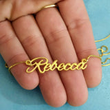 Custom Name Choker Necklace for Women Stainless Steel Box Chain Girls