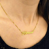 Custom Name Choker Necklace for Women Stainless Steel Box Chain Girls