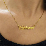 Custom Name Choker Necklace for Women Stainless Steel Box Chain Girls