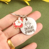 Personalized Name Christmas Keychains Stainless Steel Custom Family Name