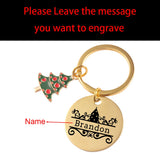 Personalized Name Christmas Keychains Stainless Steel Custom Family Name