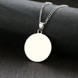 Personalized Name Coin Necklace Stainless Steel Pendant Engraving Constellation
