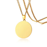 Personalized Name Coin Necklace Stainless Steel Pendant Engraving Constellation