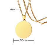 Personalized Name Coin Necklace Stainless Steel Pendant Engraving Constellation