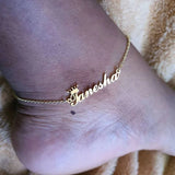 Custom Name Crown Anklet Stainless Steel