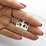Personalized Crown Necklace for Little Girl