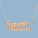 Custom Name Crown Necklace Cursive Font Nameplate Stainless Steel Chain