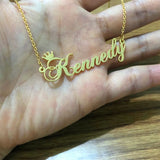 Personalized Name Crown Necklace Pendants Women's Jewelry