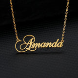 Personalized Name Crown Necklace Stainless Steel Charm Name Jewelry Any Name