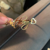 Personalized Heart Name Cuff Bracelet Stainless Steel Bangle