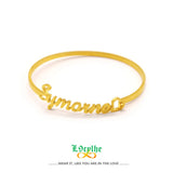 Personalized Heart Name Cuff Bracelet Stainless Steel Bangle