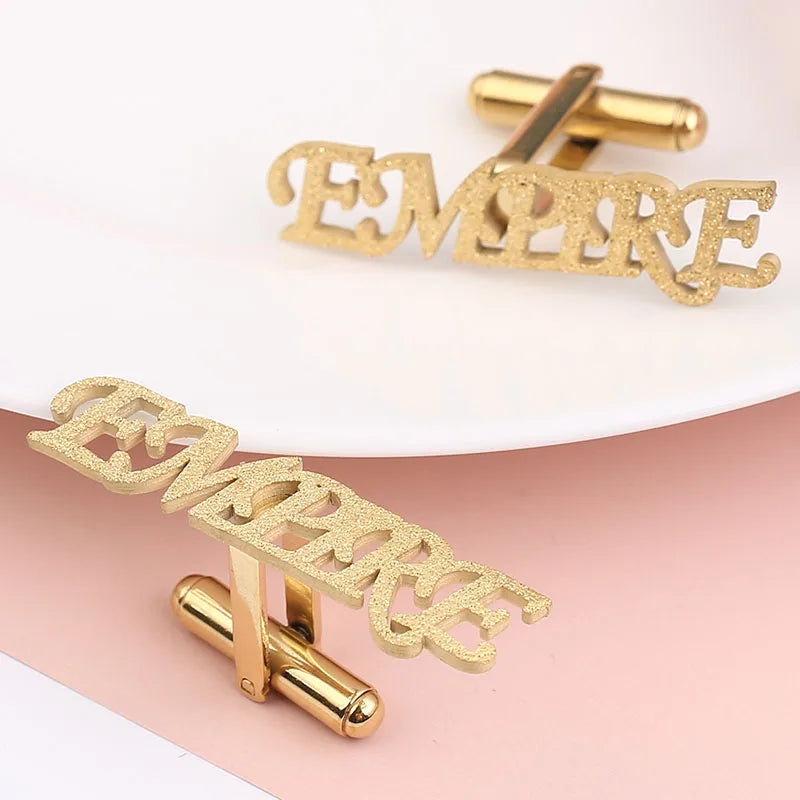 Personalized Name Cufflinks Stainless Steel Customize Names Groom Jewelry
