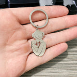 Custom Name Keychain Mother Baby Stainless Steel Key Ring Gift for Mom