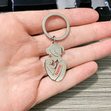 Custom Name Keychain Mother Baby Stainless Steel Key Ring Gift for Mom