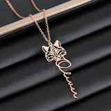 Lovely Turtle Cat Name Necklace Stainless Steel Pendant