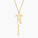 Lovely Turtle Cat Name Necklace Stainless Steel Pendant