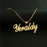 Custom Name Necklaces Stainless Steel Box Chain Jewelry
