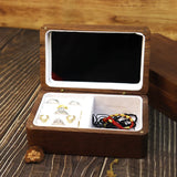 Personalized Walnut Jewelry Storage with Mirror