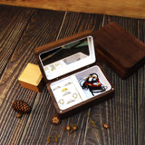 Personalized Walnut Jewelry Storage with Mirror