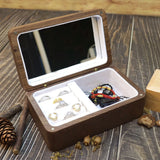 Personalized Walnut Jewelry Storage with Mirror