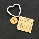 Custom Name Date Calendar Letter Keychain for Women