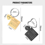 Custom Name Date Calendar Letter Keychain for Women