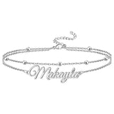 Personalized Double Chain Bracelet Anklet Stainless Steel
