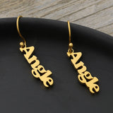 Custom Name Drop Earrings-Handwriting Dangle-Elegant Personalized Gift
